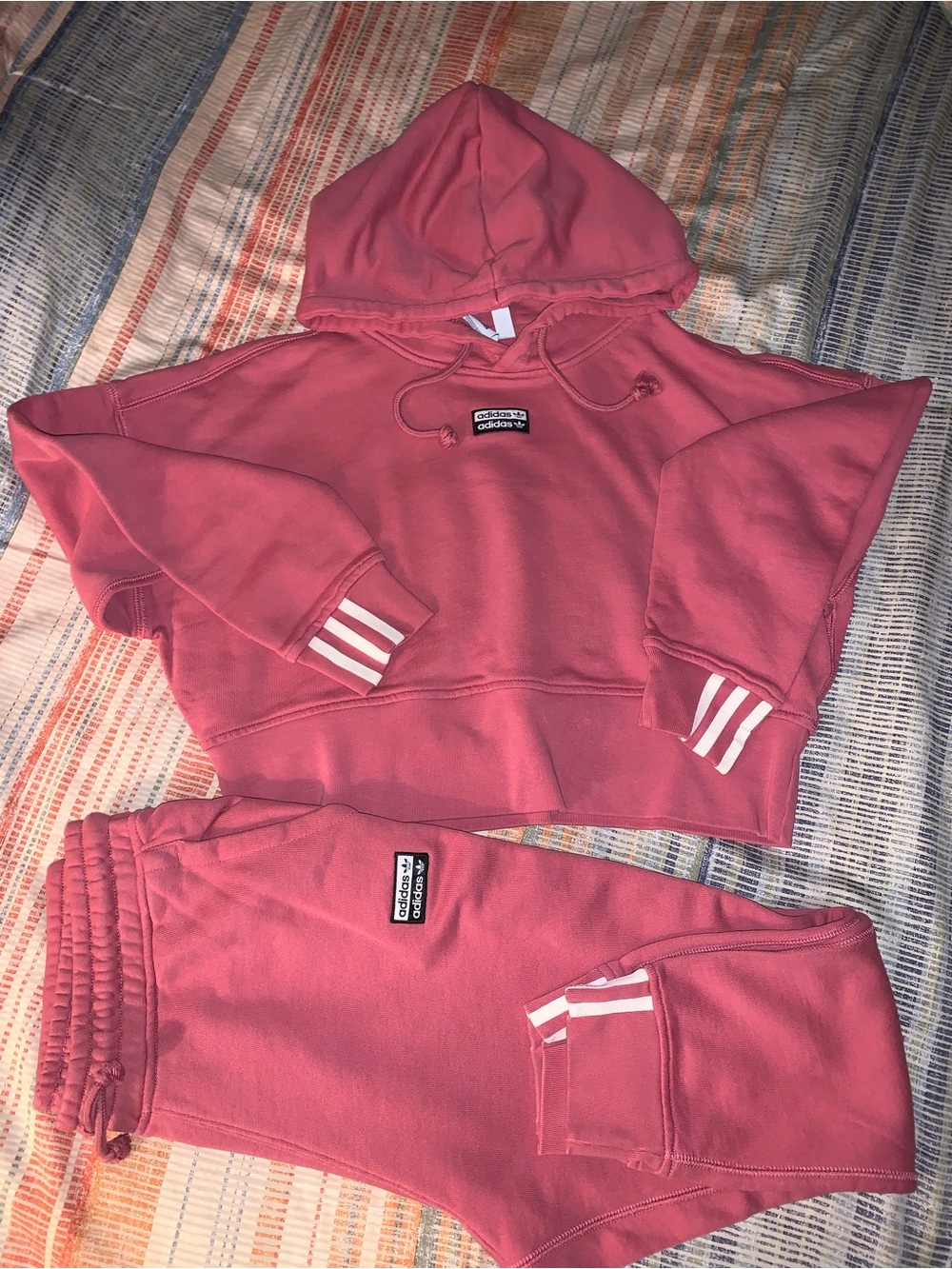 Adidas Pink/Mauve Heavyweight Hoodie & Joggers Set - LIKE NEW!
